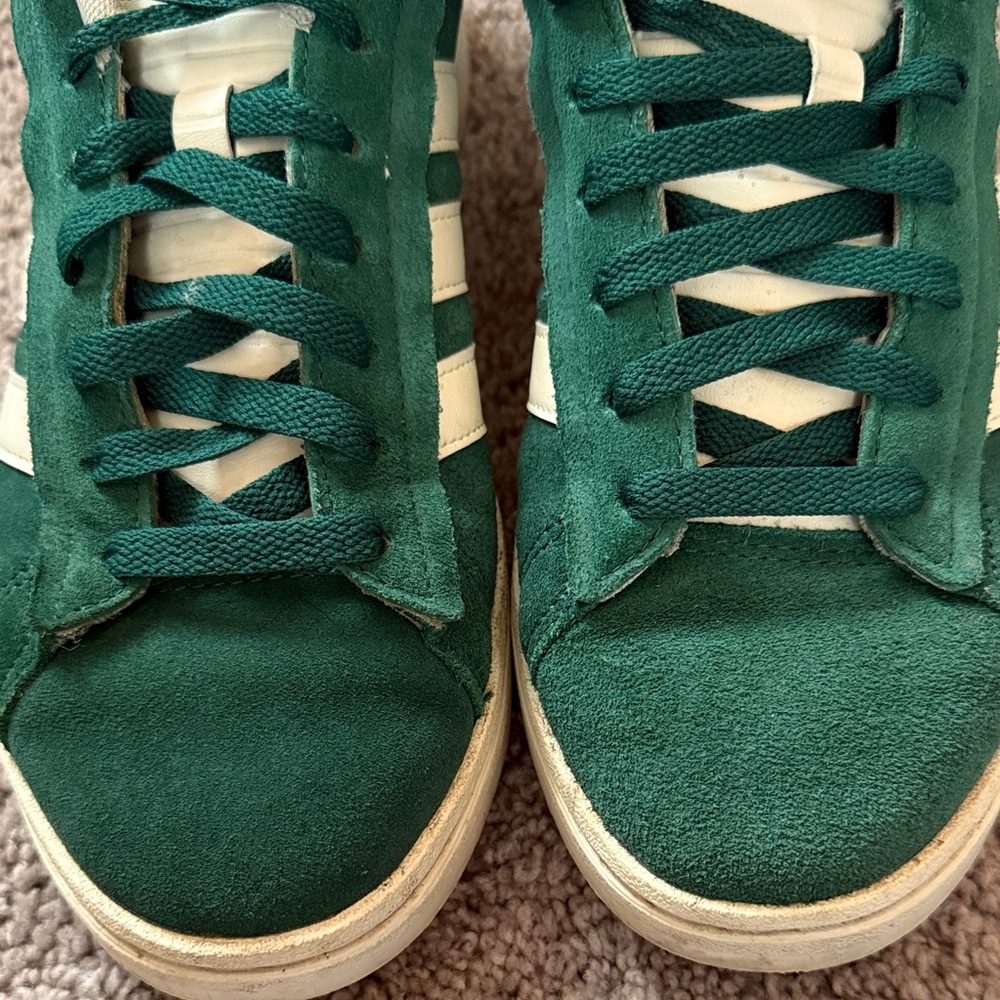 Adidas Women’s Forest Green and Cream Sneakers - Picture 7 of 9